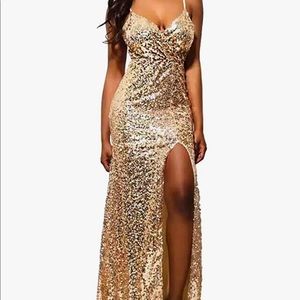 Gold sequin dress